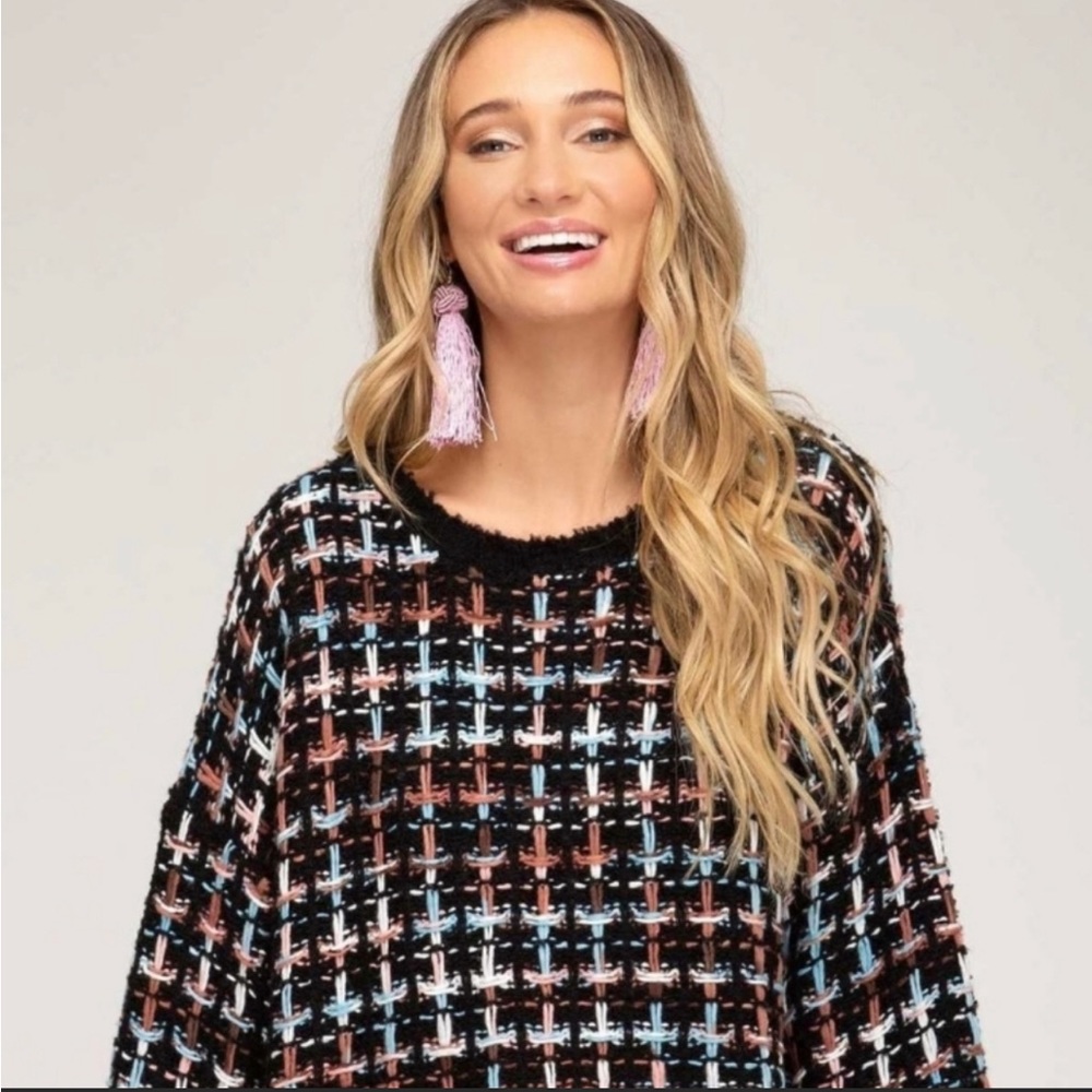 Women's Sweater Plaid New